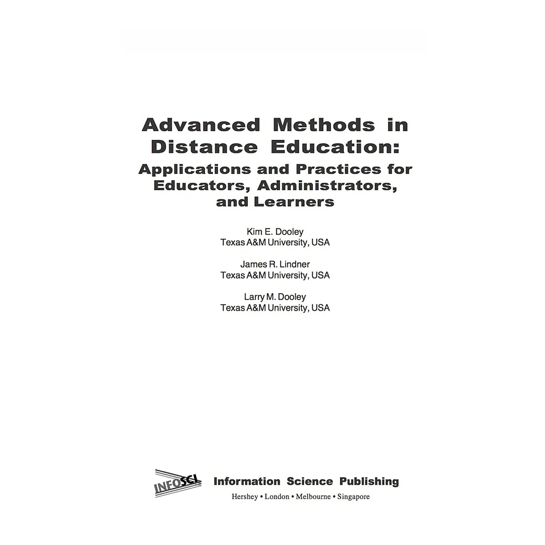 Advanced Methods in Distance Education