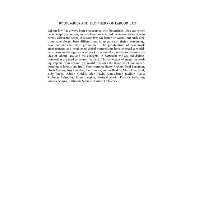 Boundaries and Frontiers of Labour Law: Goals and Means in the Regulation of Work