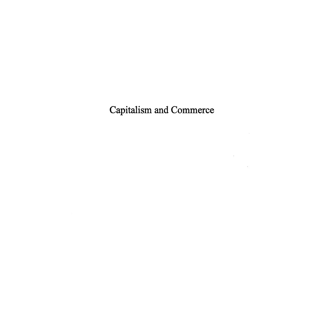 Capitalism and Commerce: Conceptual Foundations of Free Enterprise