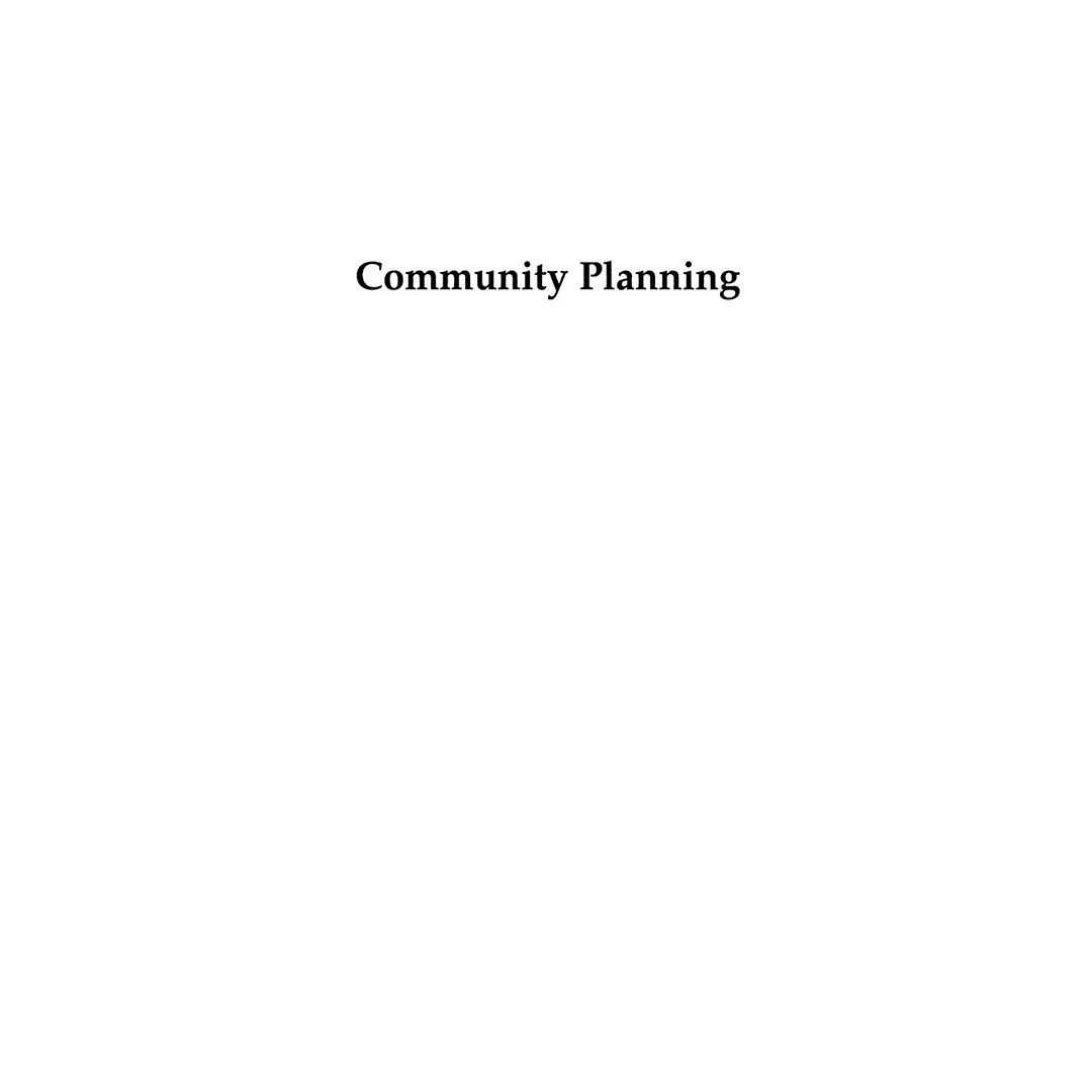 Community Planning: How to Solve Urban and Environmental Problems