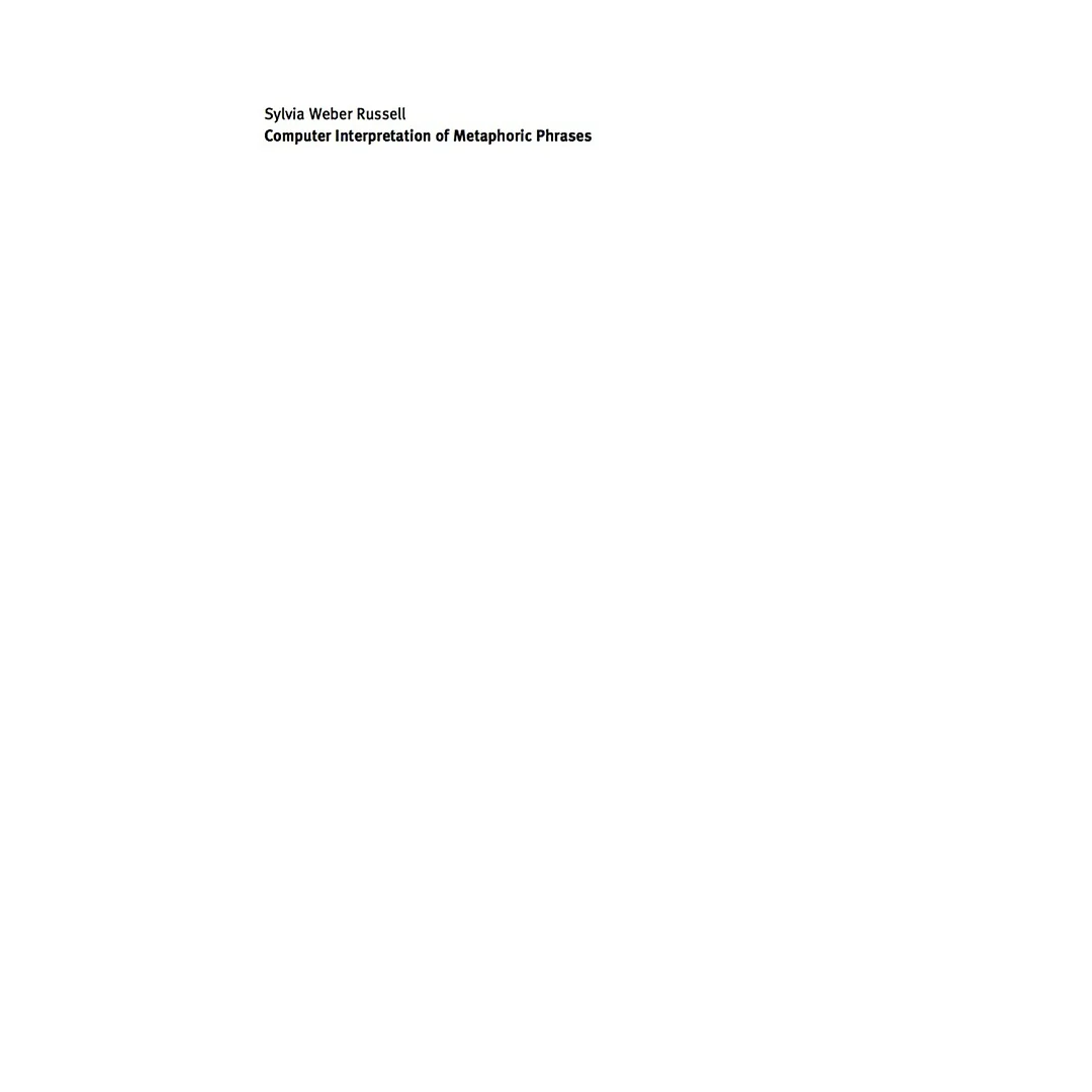 Computer Interpretation of Metaphoric Phrases