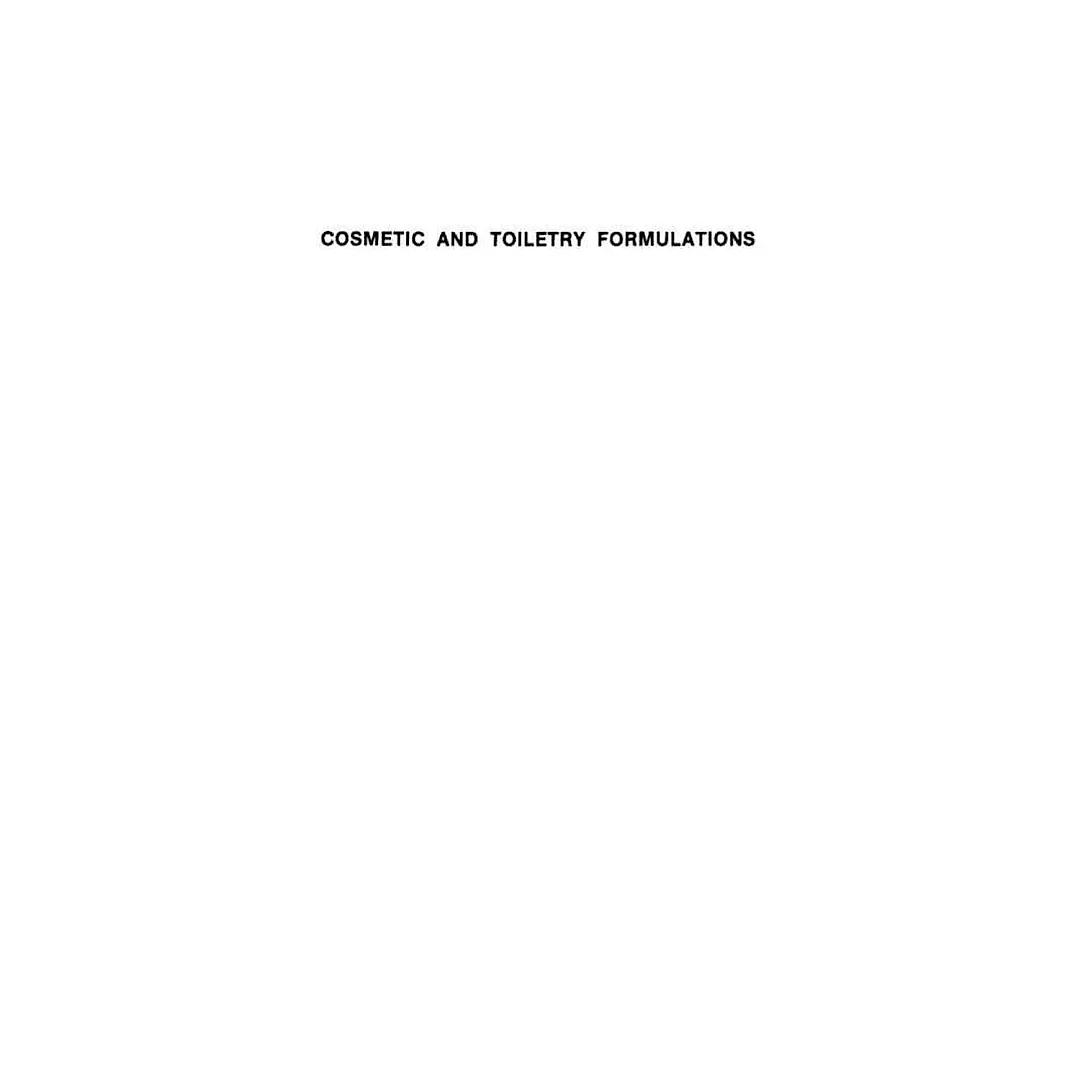 Cosmetic &amp; Toiletry Formulations Volume 2