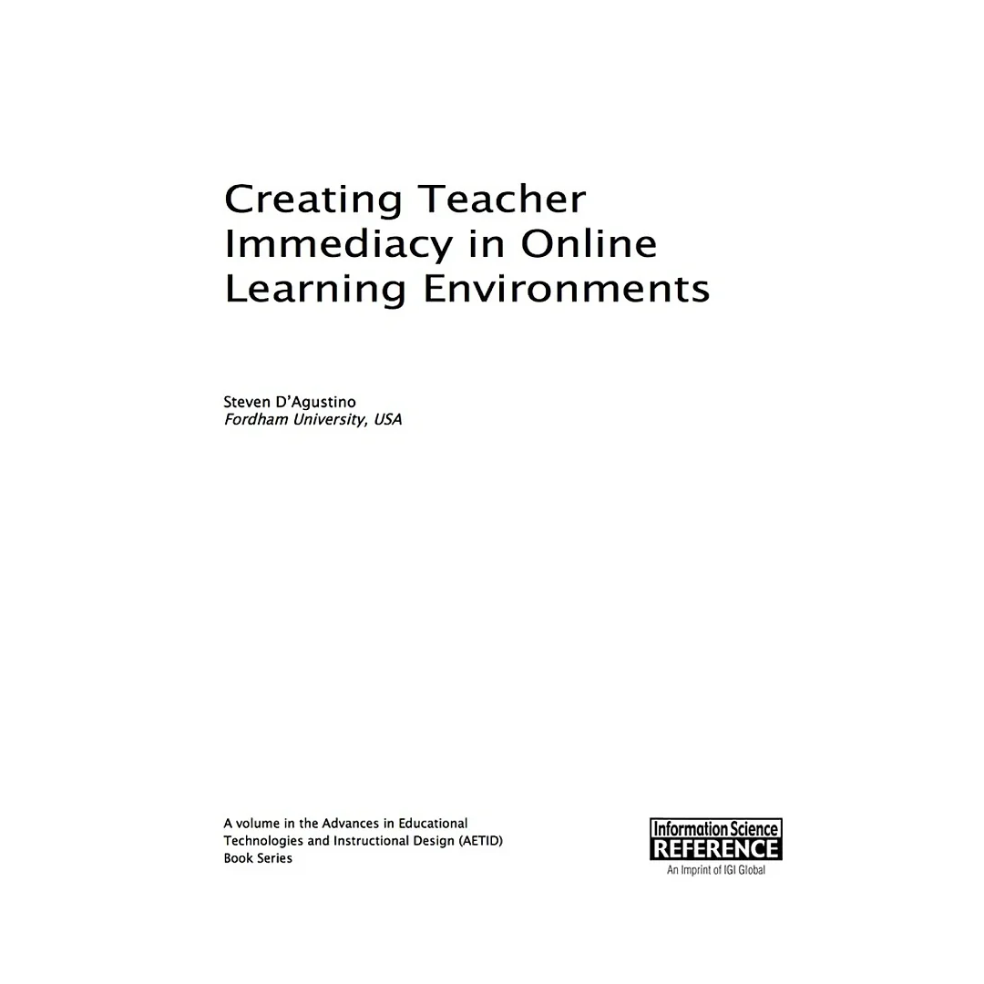 Creating Teacher Immediacy in Online Learning Environments