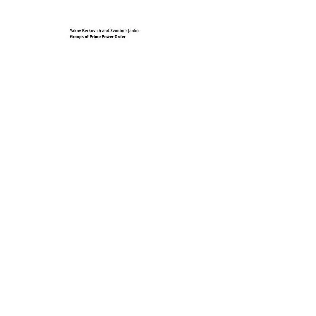 Groups of Prime Power Order. Volume 5