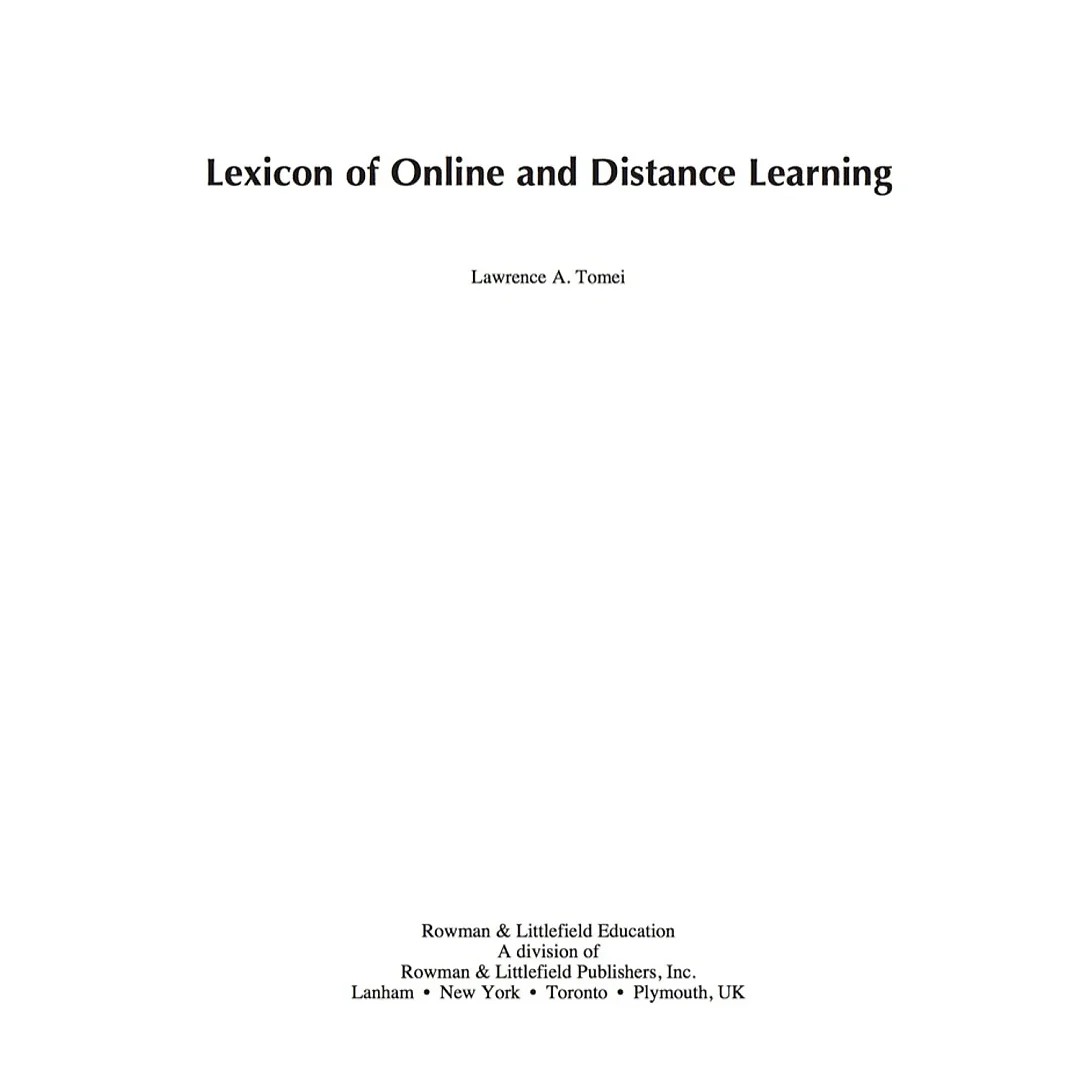 Lexicon of Online and Distance Learning