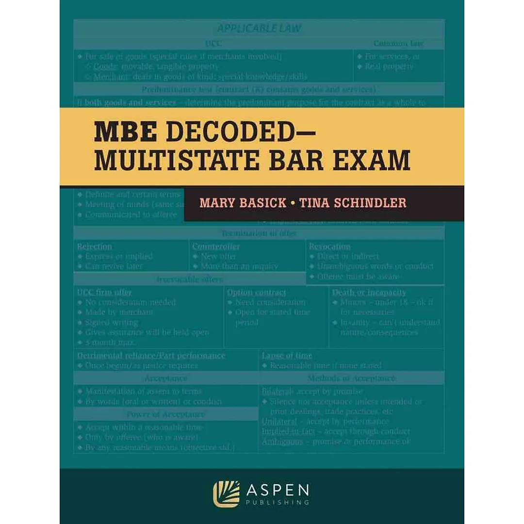 MBE Decoded: Multistate Bar Exam, 1st Edition