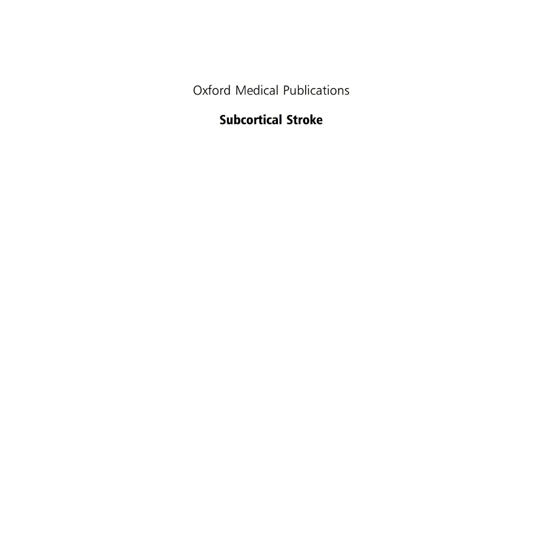 Subcortical Stroke