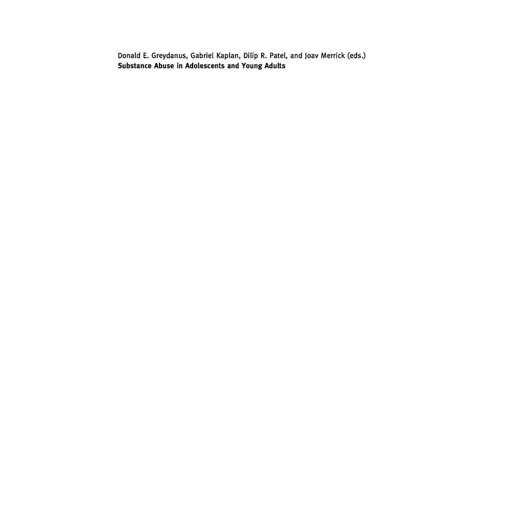 Substance Abuse in Adolescents and Young Adults: A Manual for Pediatric and Primary Care Clinicians
