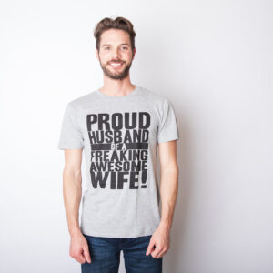 Alternative view of Proud Husband of a Freaking Awesome Wife Men's T Shirt