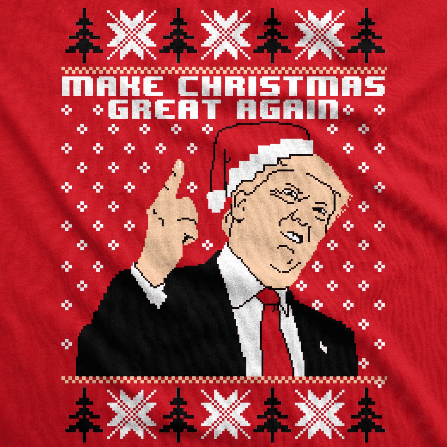 Make Christmas Great Again Ugly Christmas Sweater Men's T Shirt - Image 3