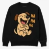 Cartoon Dog Laughing Graphic Sweatshirt with Playful Design