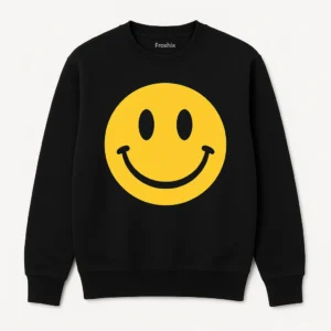 Funny Sweatshirt with Big Smiling Face Graphic - Cozy and Stylish