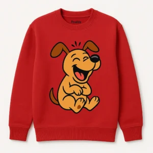 Cartoon Dog Laughing Graphic Sweatshirt with Playful Design