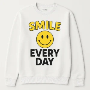 Men's Sweatshirt with 'SMILE EVERY DAY' Positive Slogan Print