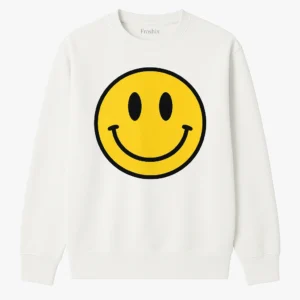 Funny Sweatshirt with Big Smiling Face Graphic - Cozy and Stylish