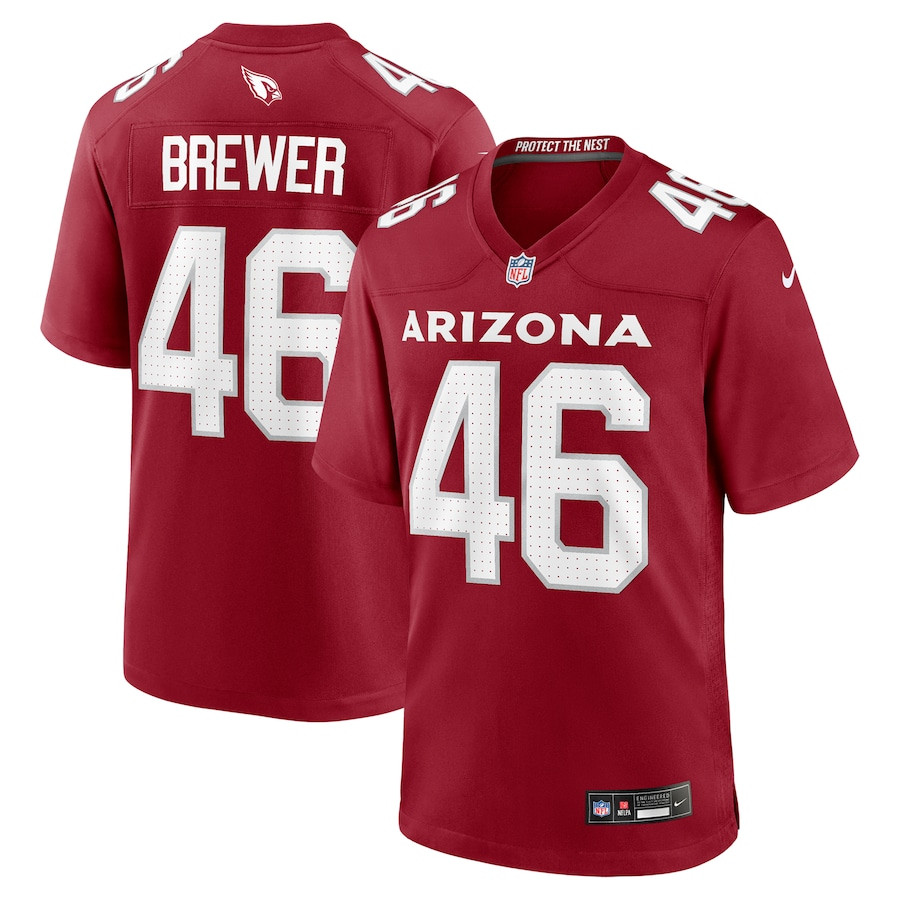 Aaron Brewer 46 Arizona Cardinals Team Game Men Jersey - Cardinal JS8791 nicesnker