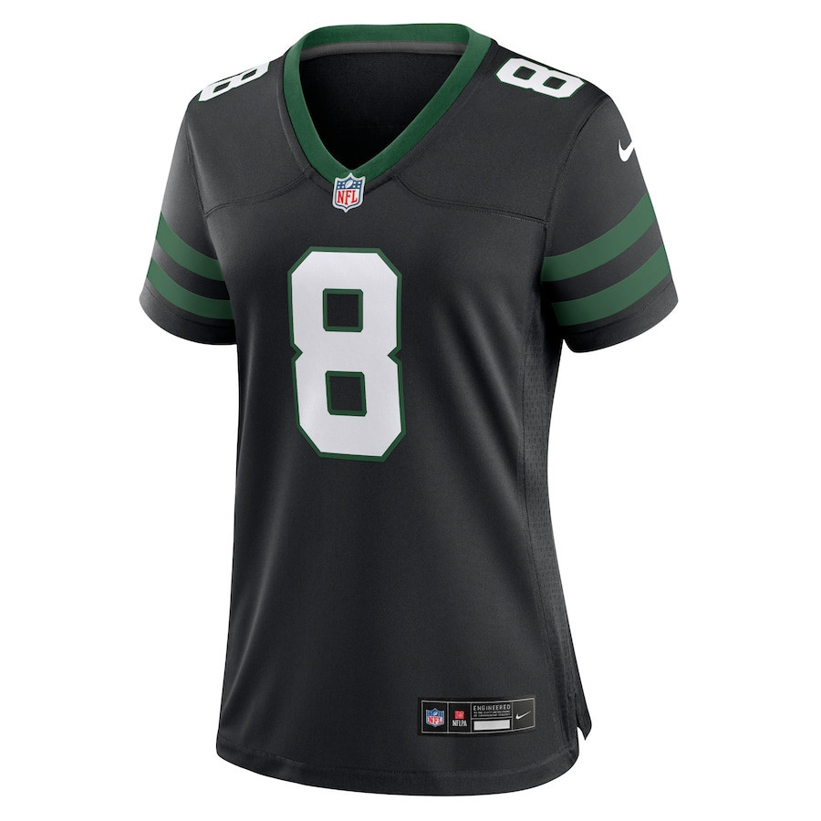 Alternative view of Aaron Rodgers 8 New York Jets Alternate Game Jersey - Women, Black JS1815 nicesnker