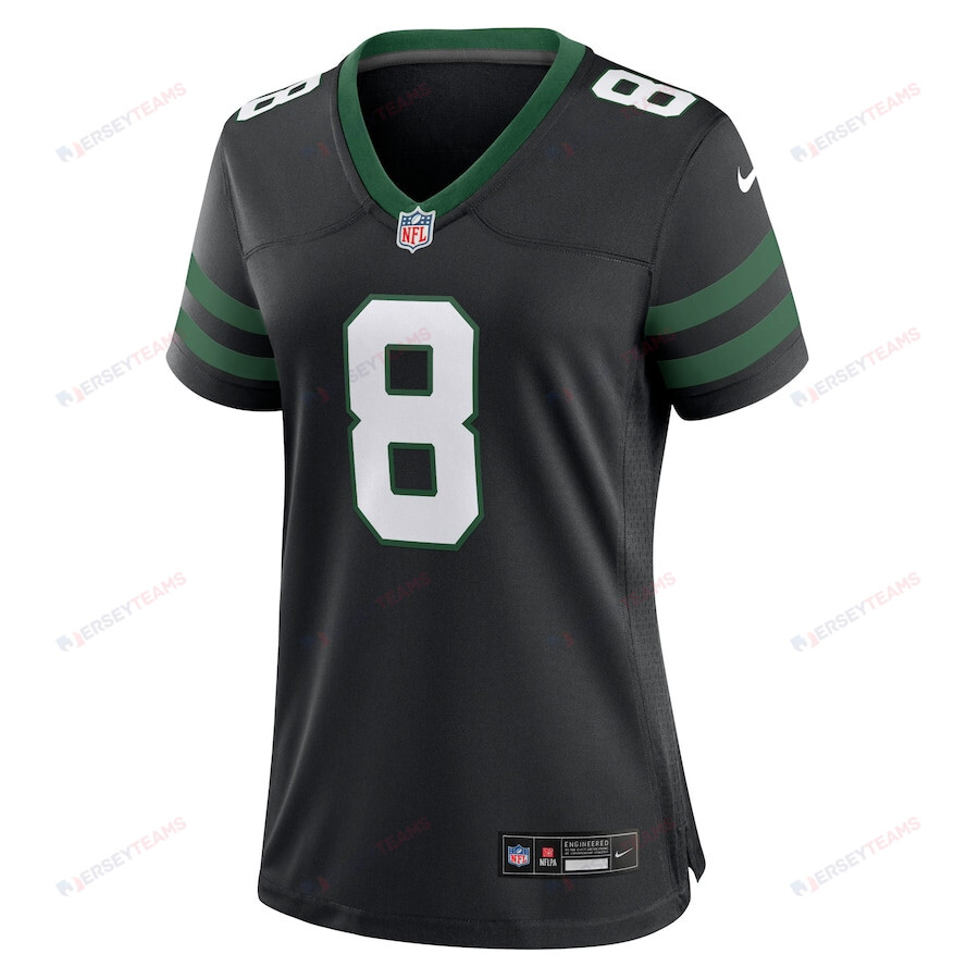 Alternative view of Aaron Rodgers 8 New York Jets Alternate Game Women Jersey - Legacy Black JS5467 nicesnker