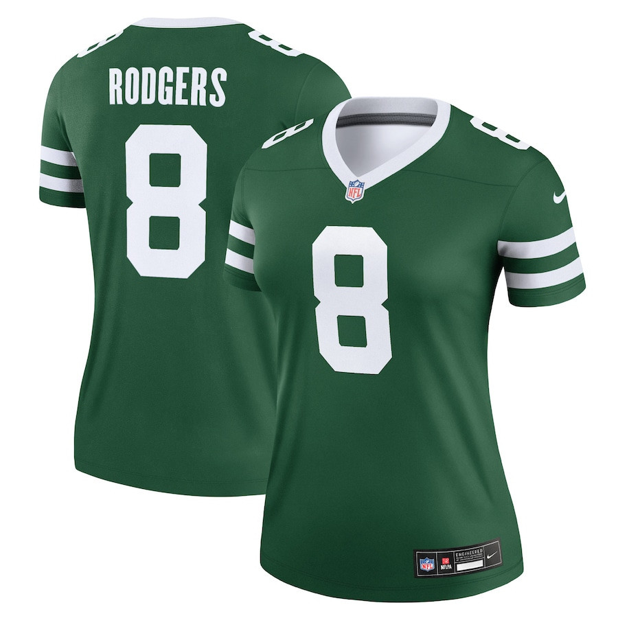 Aaron Rodgers 8 New York Jets Alternate Legend Jersey, Women Legacy Green JS2799 nicesnker