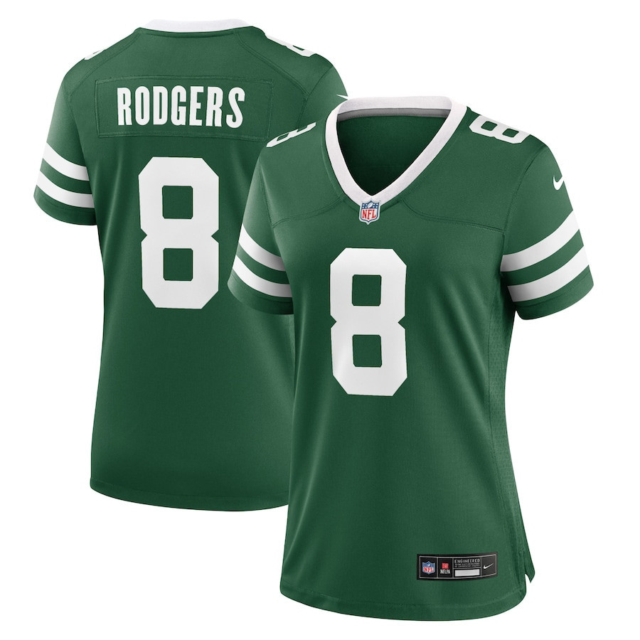 Aaron Rodgers 8 New York Jets Game Jersey - Women, Green JS7771 nicesnker