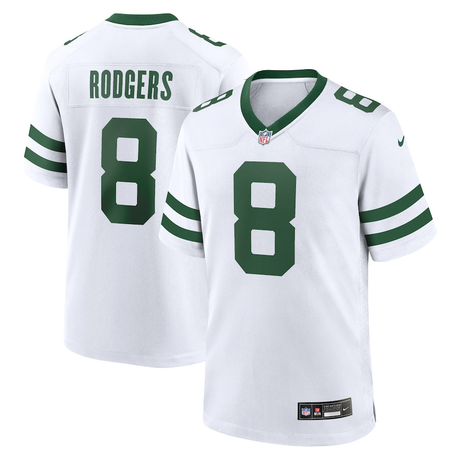 Aaron Rodgers 8 New York Jets Game YOUTH Jersey - Legacy White JS8716 nicesnker
