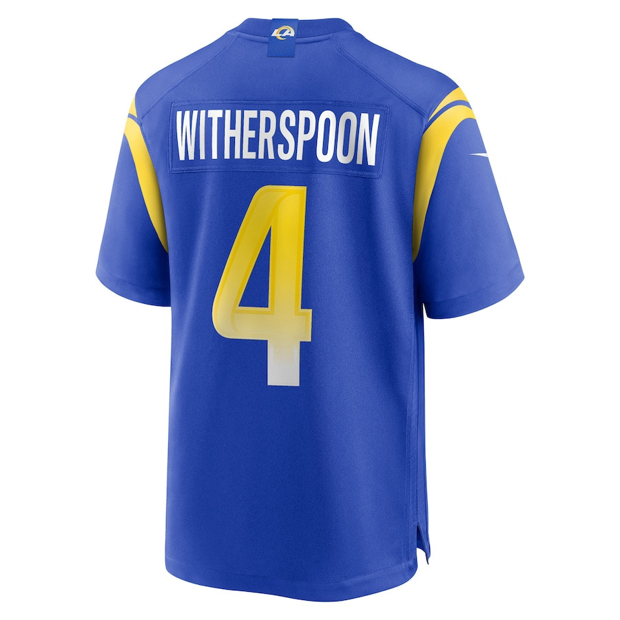Ahkello Witherspoon 4 Los Angeles Rams Team Game Men Jersey - Royal JS6032 nicesnker - Image 3