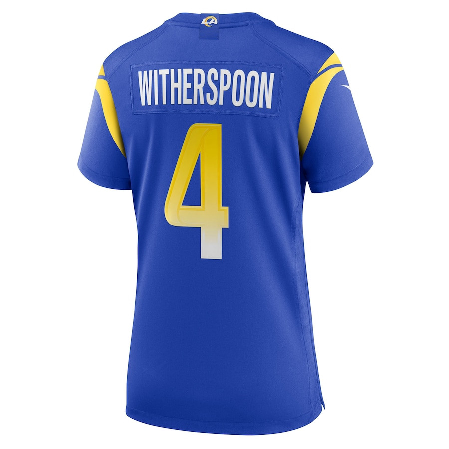 Ahkello Witherspoon 4 Los Angeles Rams Women's Team Game Jersey - Royal JS6421 nicesnker - Image 3