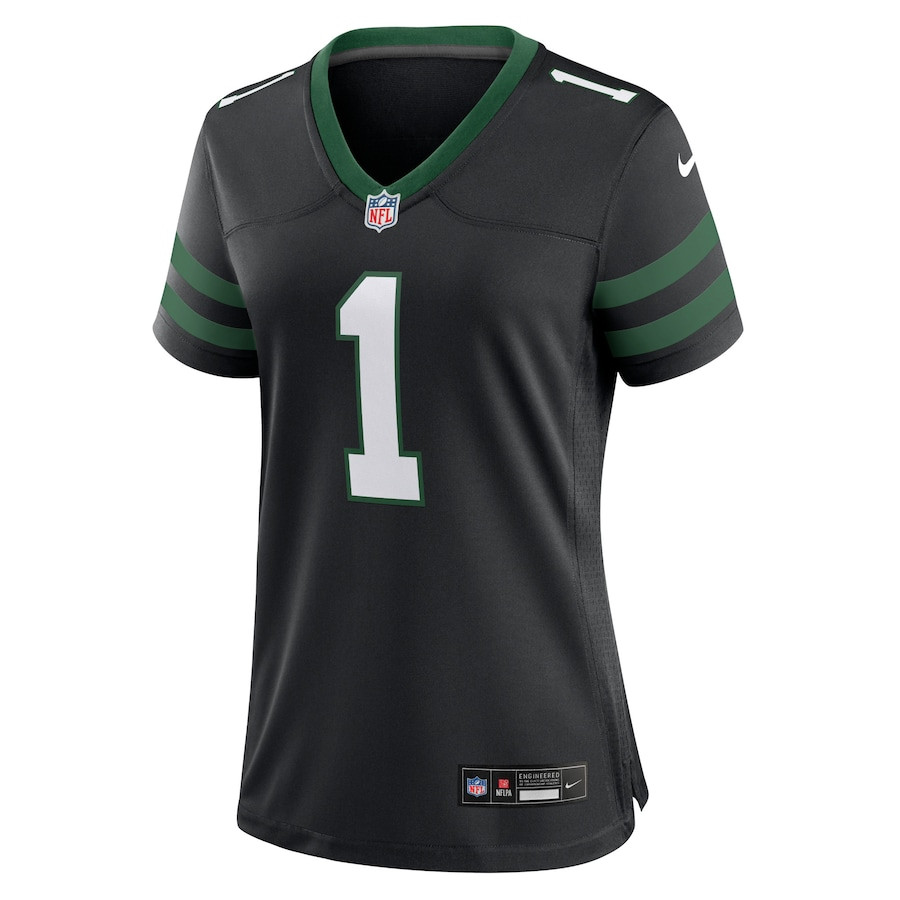 Alternative view of Ahmad Sauce Gardner 1 New York Jets Alternate Game Women Jersey - Legacy Black JS8038 nicesnker