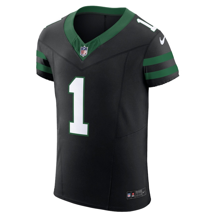 Alternative view of Ahmad Sauce Gardner 1 New York Jets Alternate Vapor F.U.S.E. ELITE Jersey - Legacy Black JS5784 nicesnker