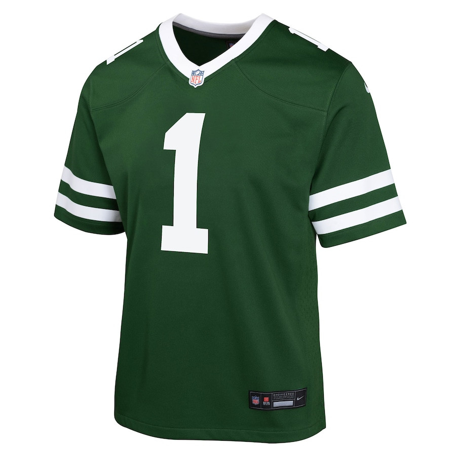 Alternative view of Ahmad Sauce Gardner 1 New York Jets Game YOUTH Jersey - Legacy Green JS4628 nicesnker