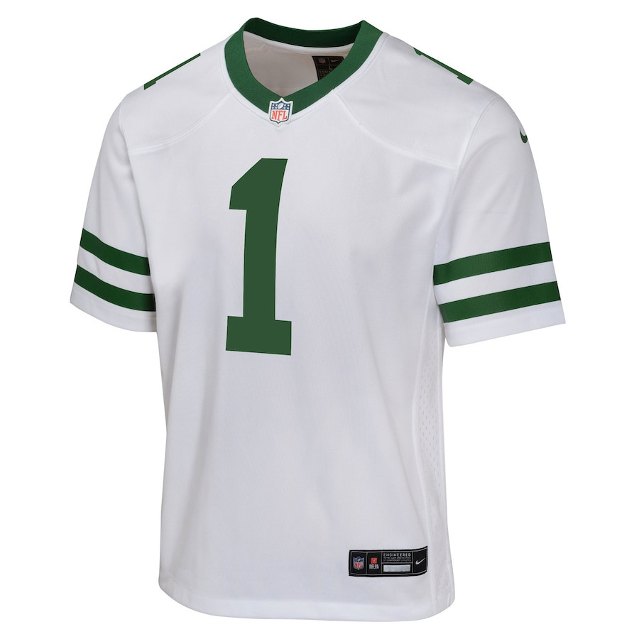 Alternative view of Ahmad Sauce Gardner 1 New York Jets Game YOUTH Jersey - Legacy White JS8215 nicesnker