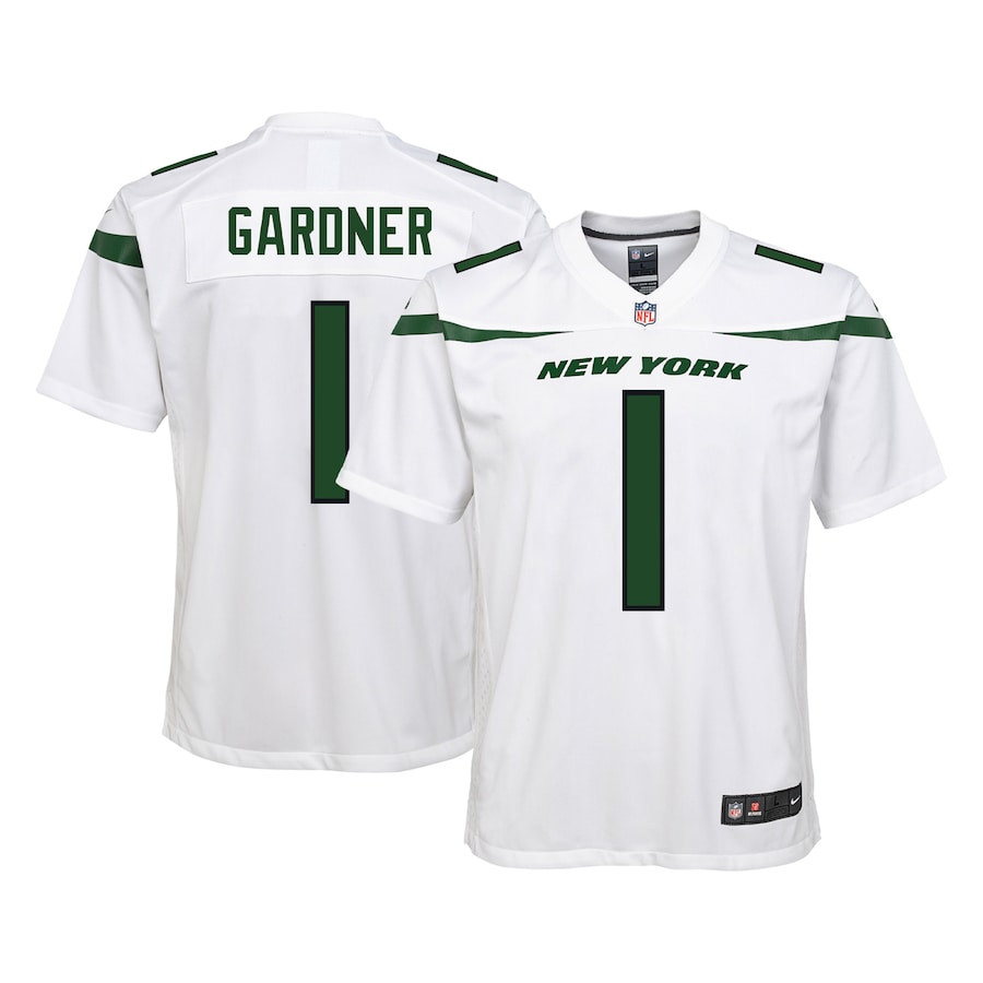 Ahmad Sauce Gardner 1 New York Jets YOUTH Game Jersey - White JS2811 nicesnker