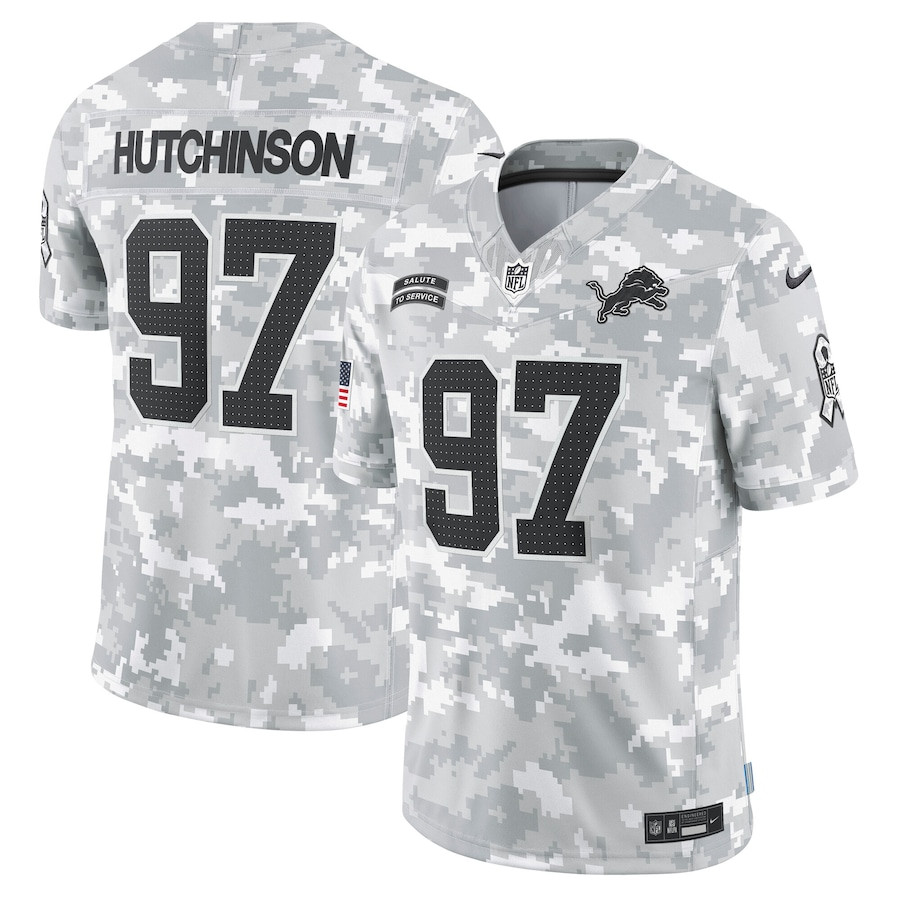 Aidan Hutchinson 97 Detroit Lions 2024 Salute to Service Limited Men Jersey - Arctic Camo JS4362 nicesnker