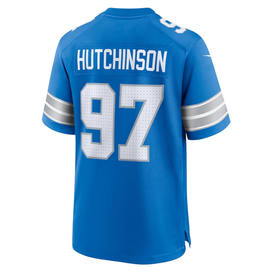 Aidan Hutchinson 97 Detroit Lions Game Jersey - Men, Blue JS7967 nicesnker - Image 3
