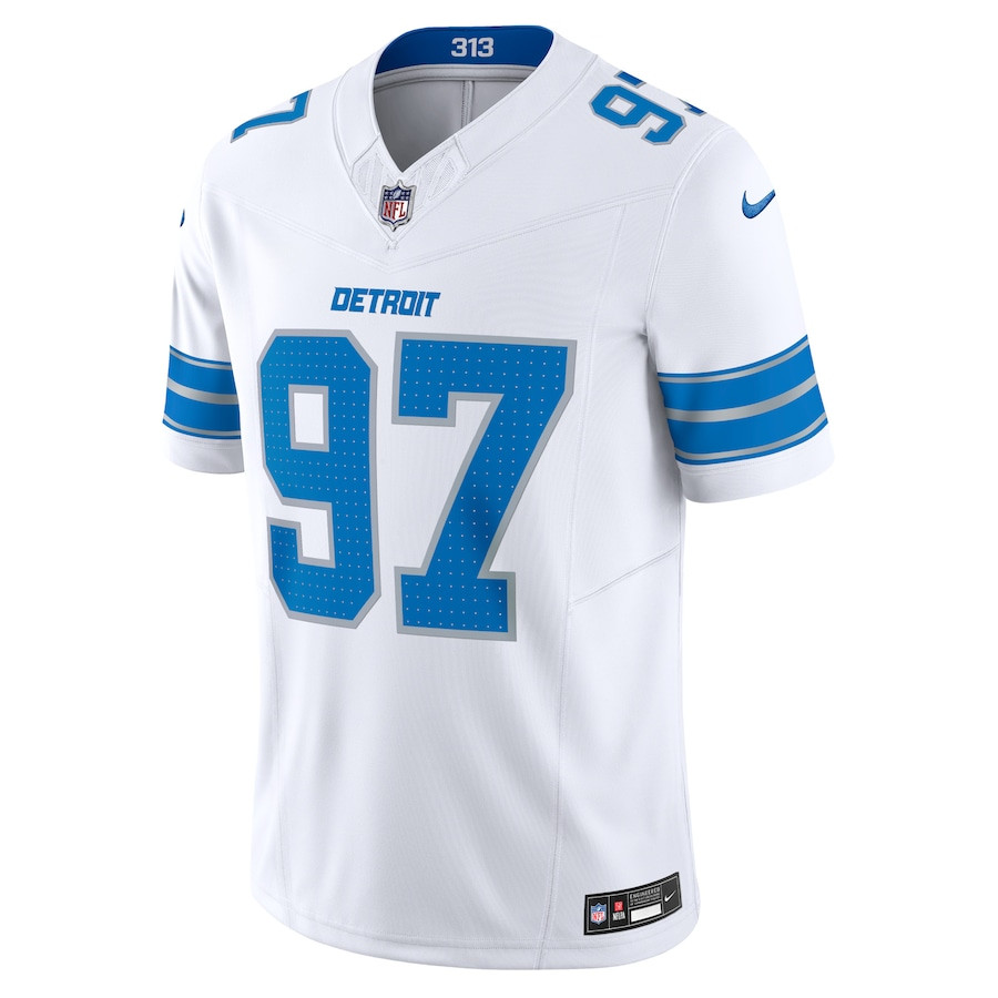 Alternative view of Aidan Hutchinson 97 Detroit Lions Vapor F.U.S.E. Limited Jersey - White JS3968 nicesnker