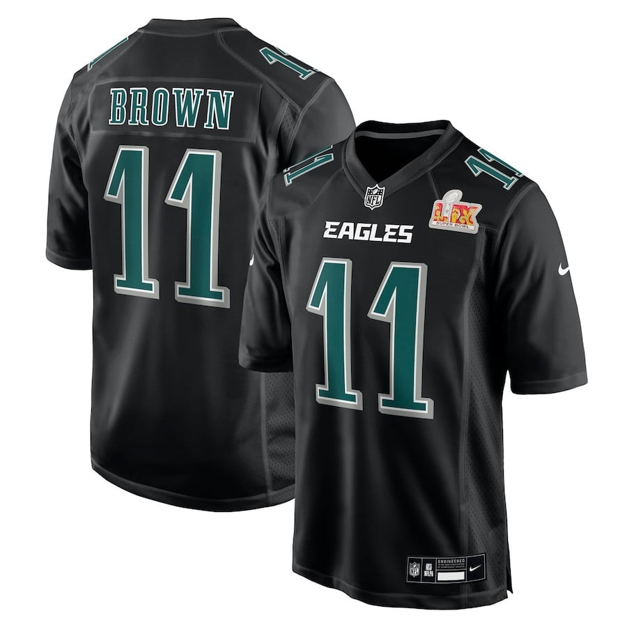A.J. Brown 11 Philadelphia Eagles Super Bowl LIX Fashion Game Player Jersey - Carbon Black JS6595 nicesnker