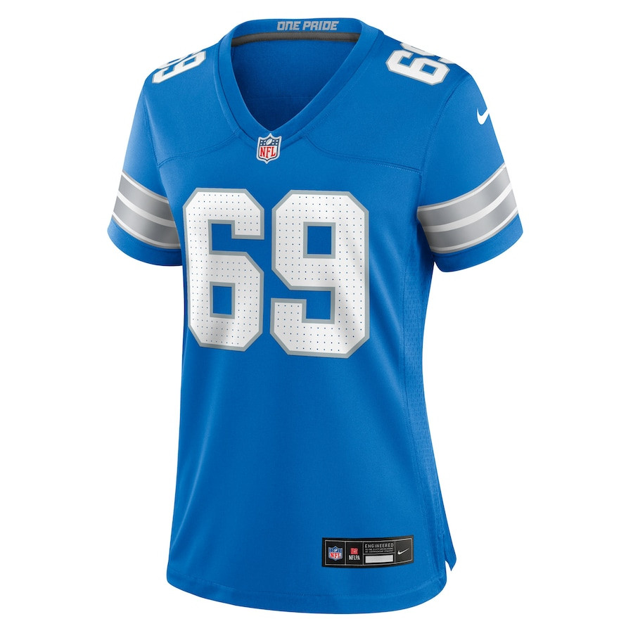 Alternative view of Al-Quadin Muhammad 69 Detroit Lions Women's Team Game Jersey - Blue JS4042 nicesnker