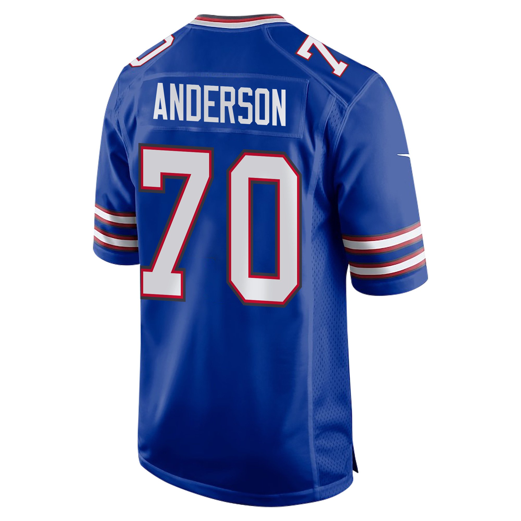 Alternative view of Alec Anderson 70 Buffalo Bills Super Bowl LIX Champions Patch 'New Orleans - Where Legends Are Made' EMBROIDERED Game Men Jersey - Royal JS1630 nicesnker