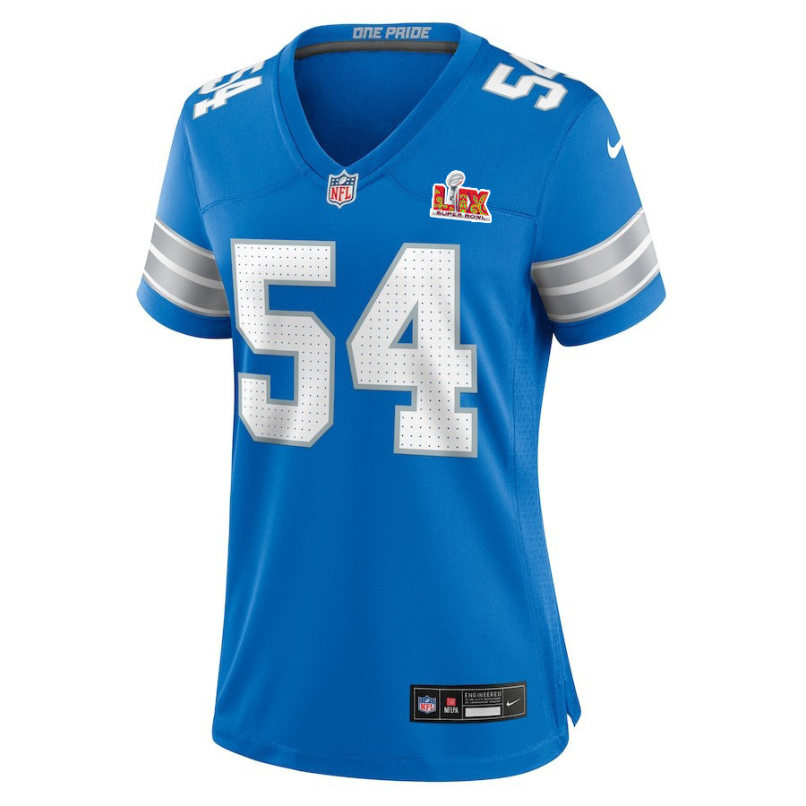 Alternative view of Alim McNeill #54 Detroit Lions Super Bowl LIX Women's Jersey - Blue JS5635 nicesnker