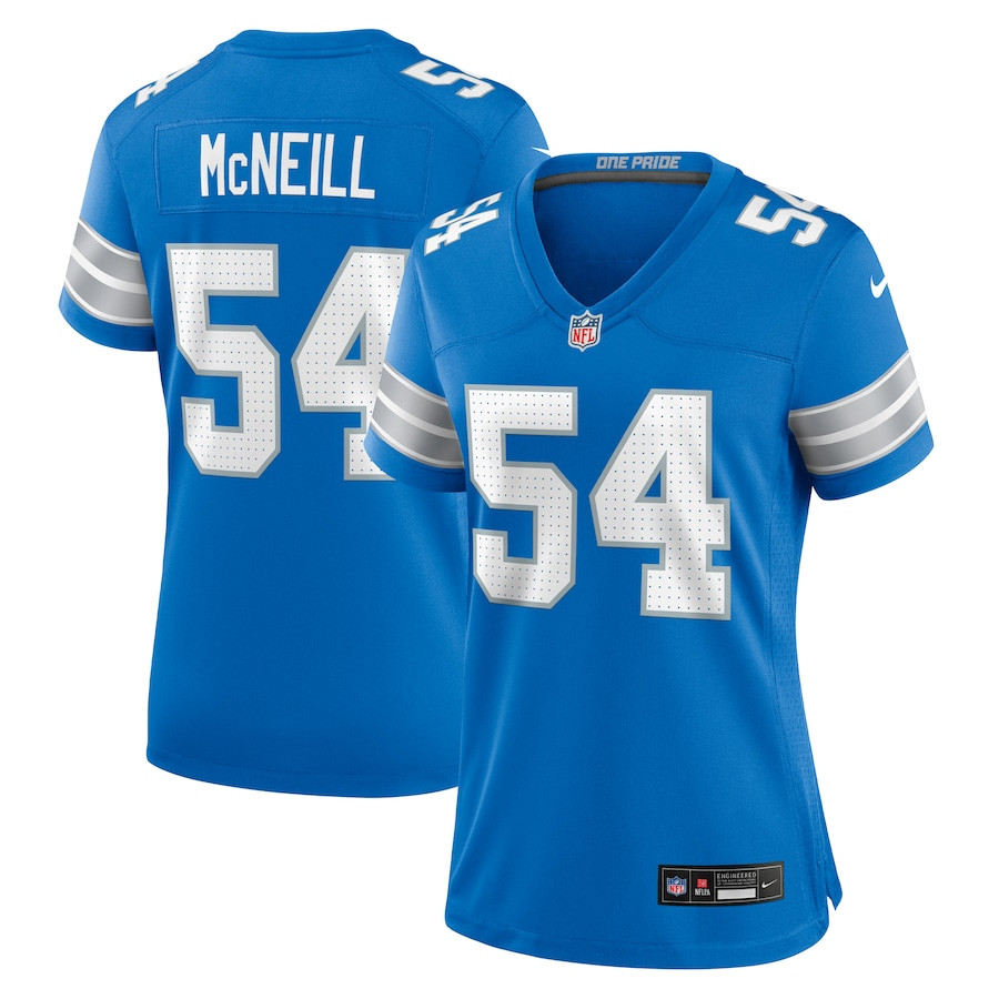 Alim McNeill 54 Detroit Lions Women's Team Game Jersey - Blue JS9646 nicesnker