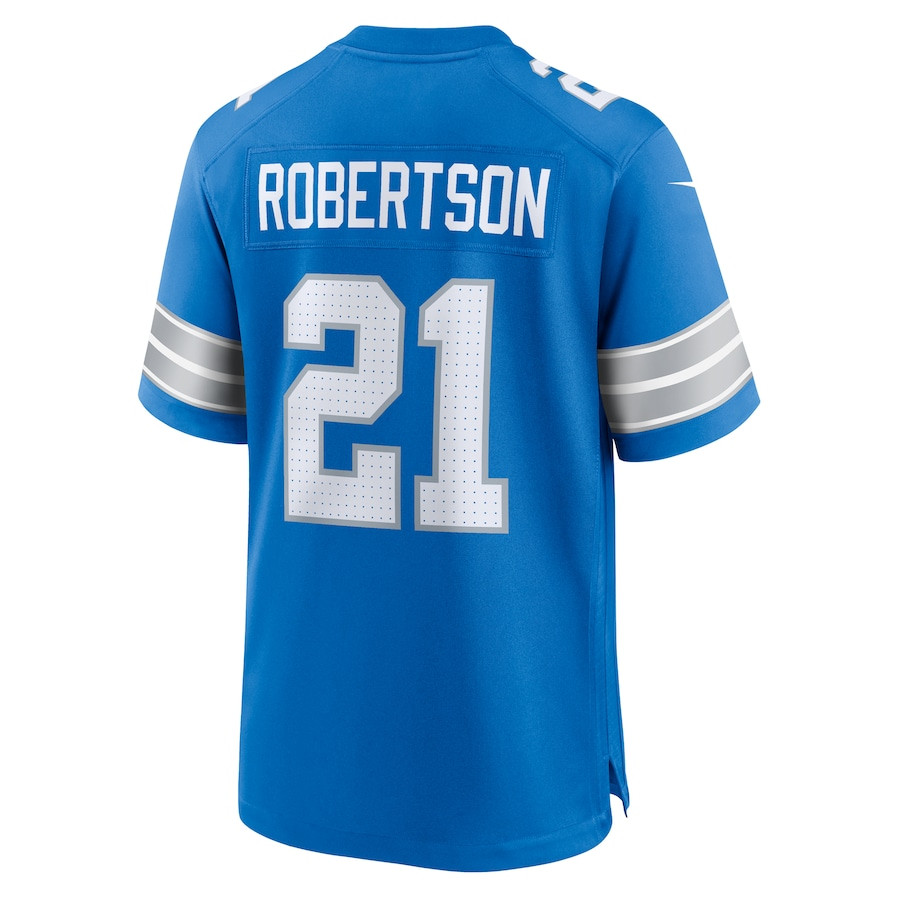 Amik Robertson 21 Detroit Lions Team Game Men Jersey - Blue JS1788 nicesnker - Image 3