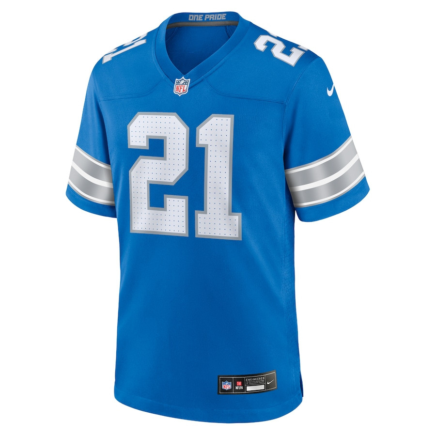 Alternative view of Amik Robertson 21 Detroit Lions Team Game Men Jersey - Blue JS1788 nicesnker