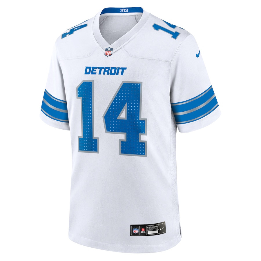Alternative view of Amon-Ra St. Brown 14 Detroit Lions Game Jersey - White, Men JS2310 nicesnker