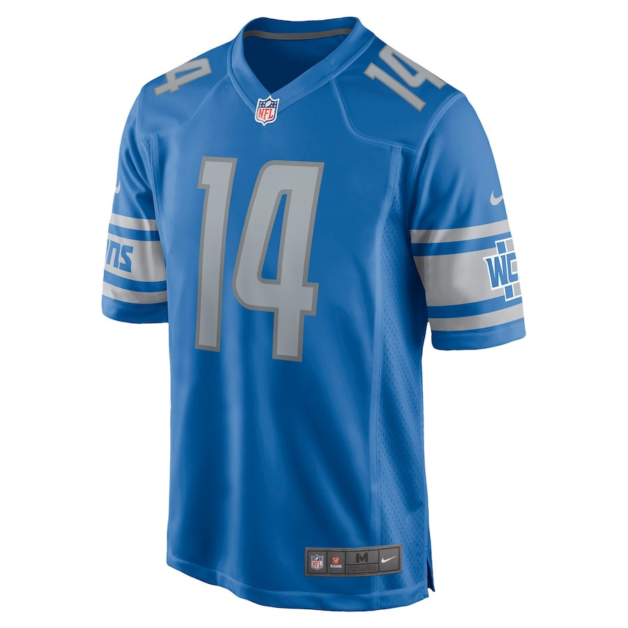 Alternative view of Amon-Ra St. Brown 14 Detroit Lions Men Game Jersey - Blue JS4770 nicesnker