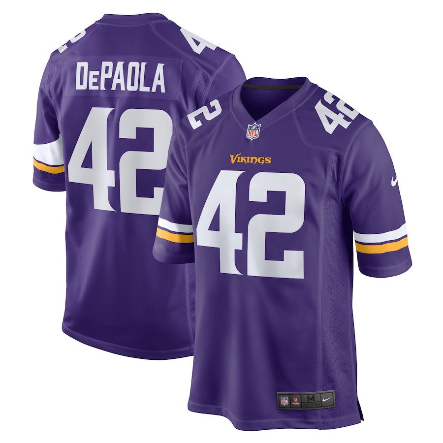 Andrew DePaola 42 Minnesota Vikings Men Game Jersey - Purple JS3048 nicesnker