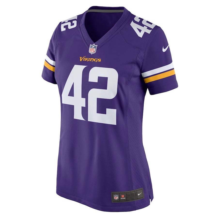 Alternative view of Andrew DePaola 42 Minnesota Vikings Women Game Jersey - Purple JS1429 nicesnker