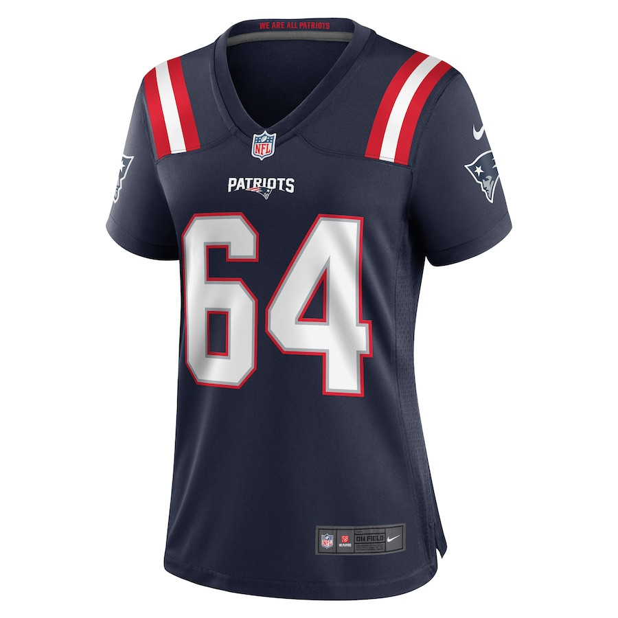 Alternative view of Andrew Stueber 64 New England Patriots Women Game Jersey - Navy JS9331 nicesnker