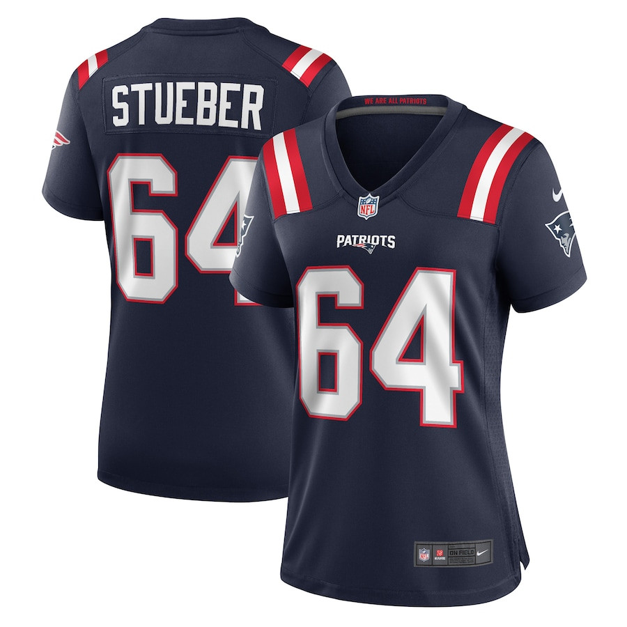 Andrew Stueber 64 New England Patriots Women Game Jersey - Navy JS9331 nicesnker