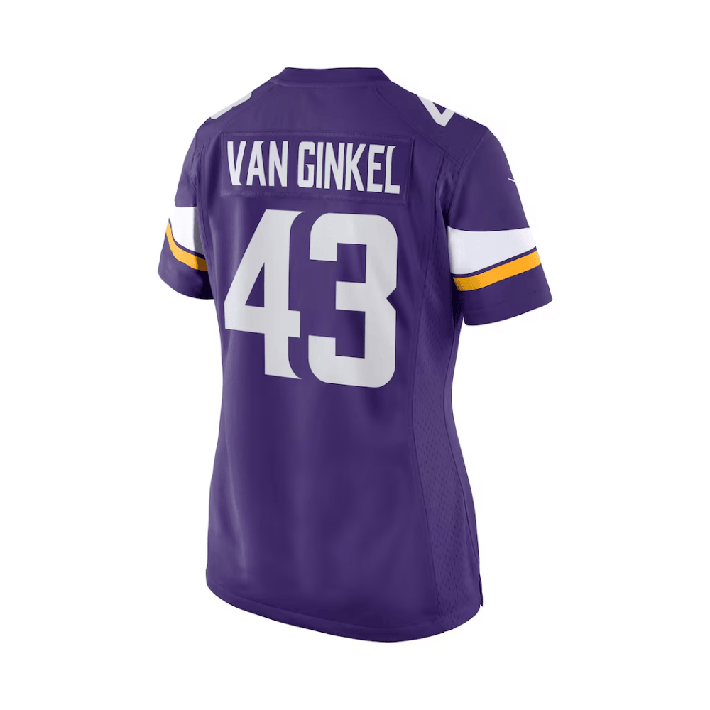 Alternative view of Andrew Van Ginkel 43 Minnesota Vikings 2025 Pro Bowl Patch Women Game Jersey - Purple JS2640 nicesnker