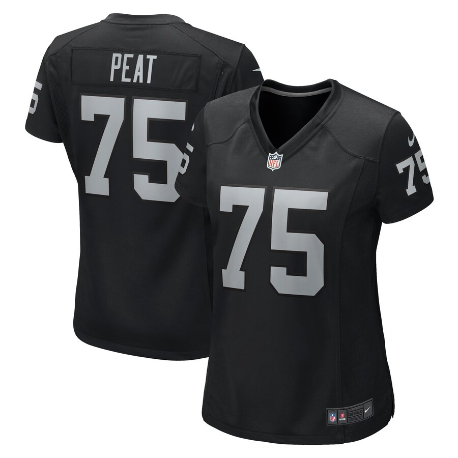 Andrus Peat 75 Las Vegas Raiders Women's Team Game Jersey - Black JS8588 nicesnker